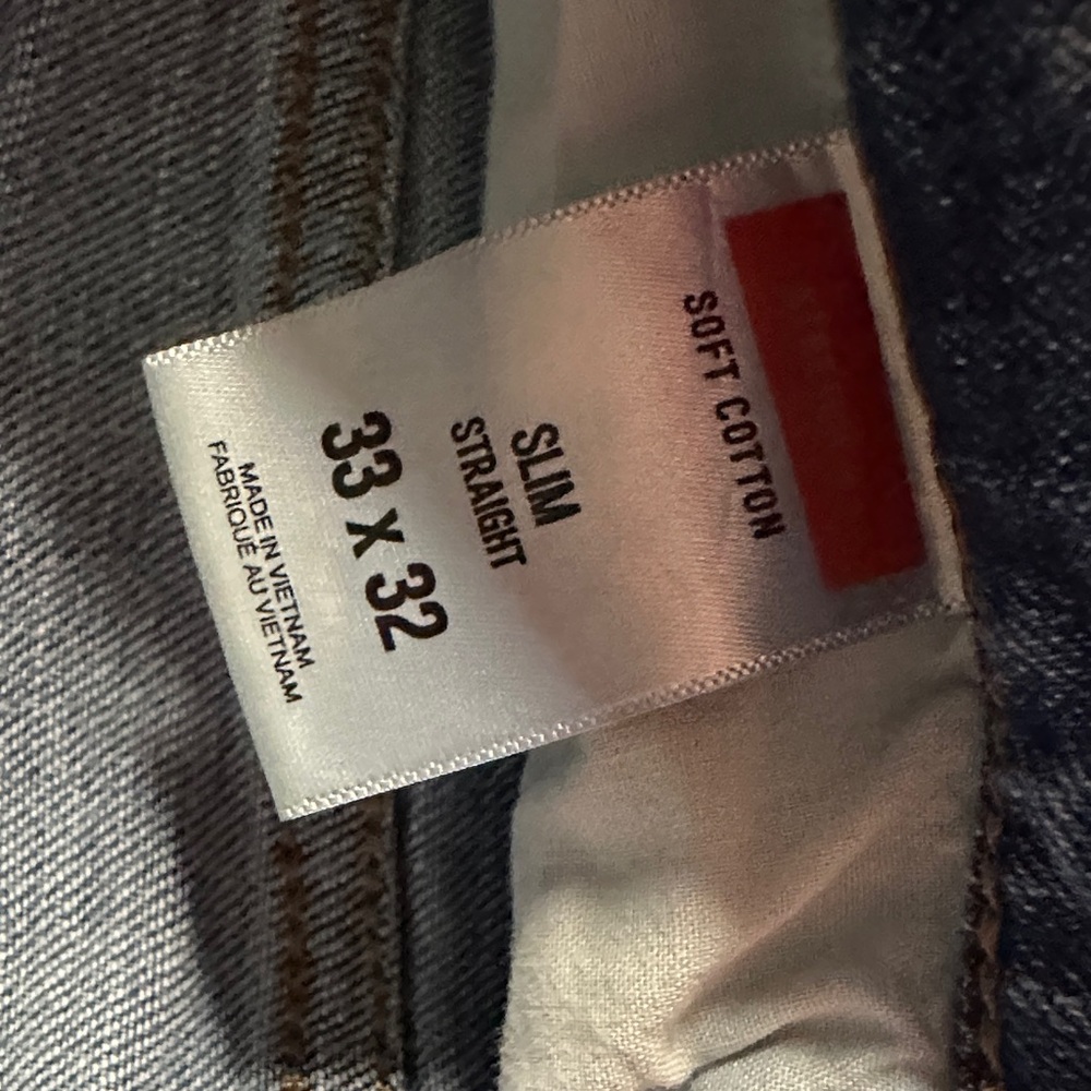 Express Men's Light Blue Distressed Jeans 33x32 Slim Straight Fit - Picture 3 of 9